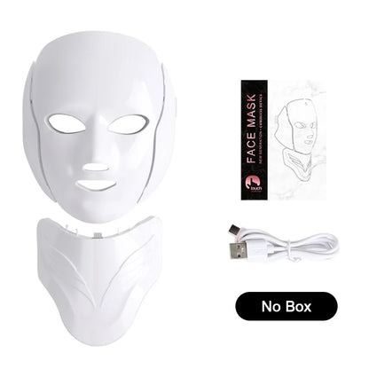 7 Colors Photon Face Neck Beauty Mask Wireless Facial LED Mask Repair Skin Wrinkle Remover Skin Rejuvenation Tighten Skin Care
